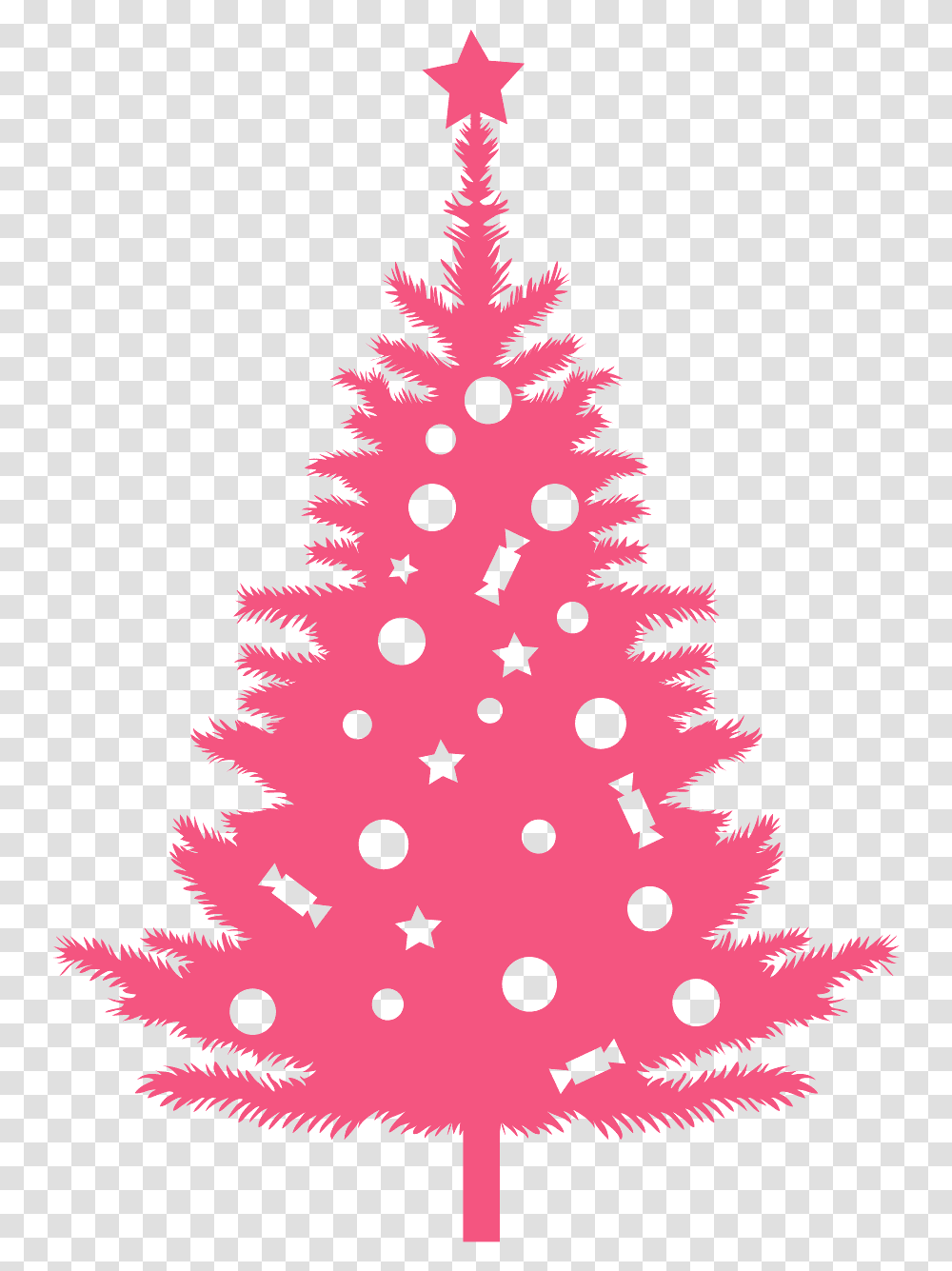 Pink Christmas Tree Vector, Ornament, Plant, Star Symbol Transparent Png