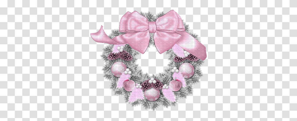 Pink Christmas Wreath & Free Wreathpng Pink Christmas Wreath, Diaper, Rug Transparent Png