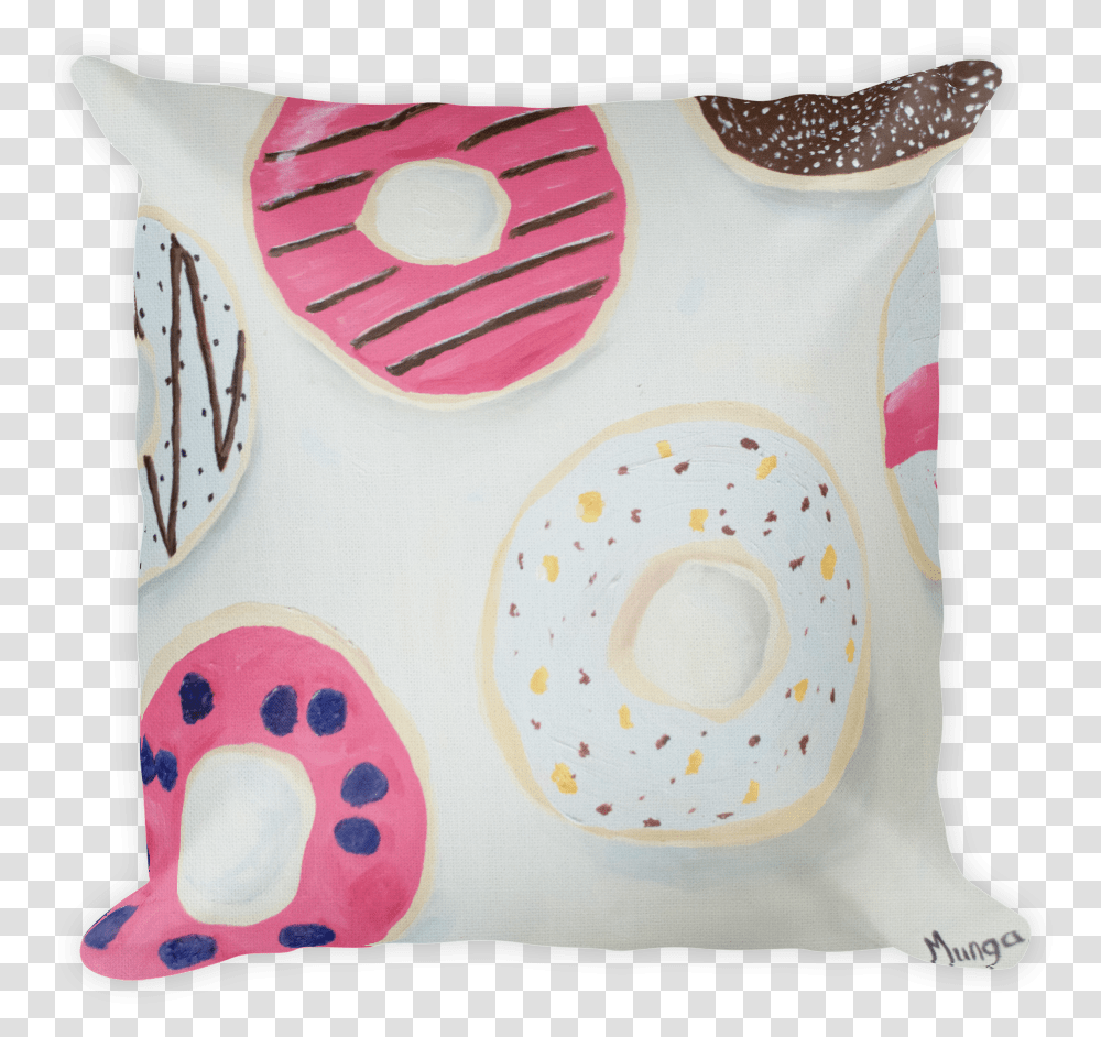 Pink Colorful Donut Throw Pillow By Munga Vision Throw Pillow, Cushion, Diaper Transparent Png