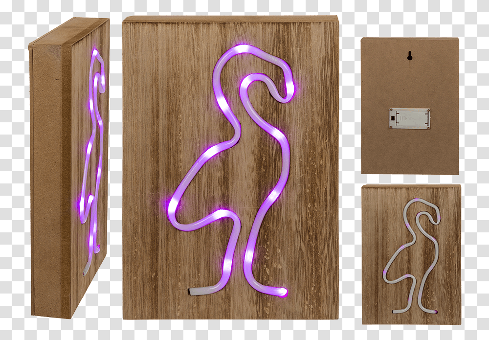 Pink Coloured Neon Light In Wooden Box Neon On Wooden Box, Tie, Accessories, Accessory Transparent Png