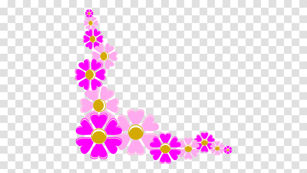 Pink Corner Border Bright Pink Heart Border Clip Art, Floral Design, Pattern, Flower Transparent Png