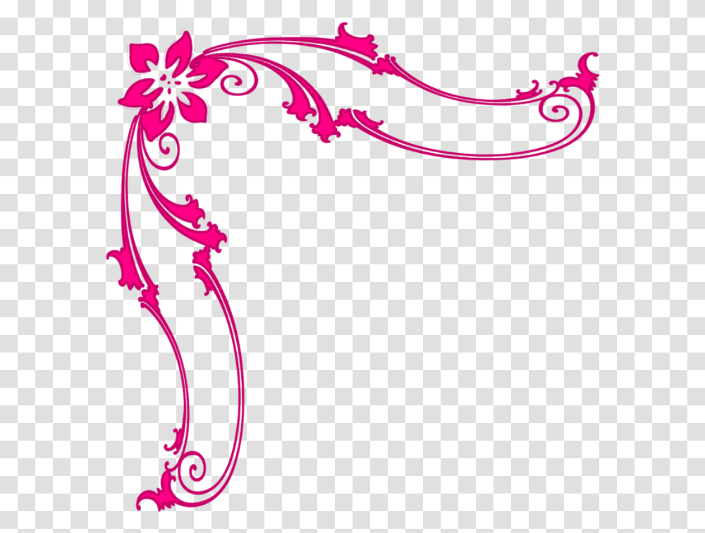 Pink Corner Border, Floral Design, Pattern Transparent Png