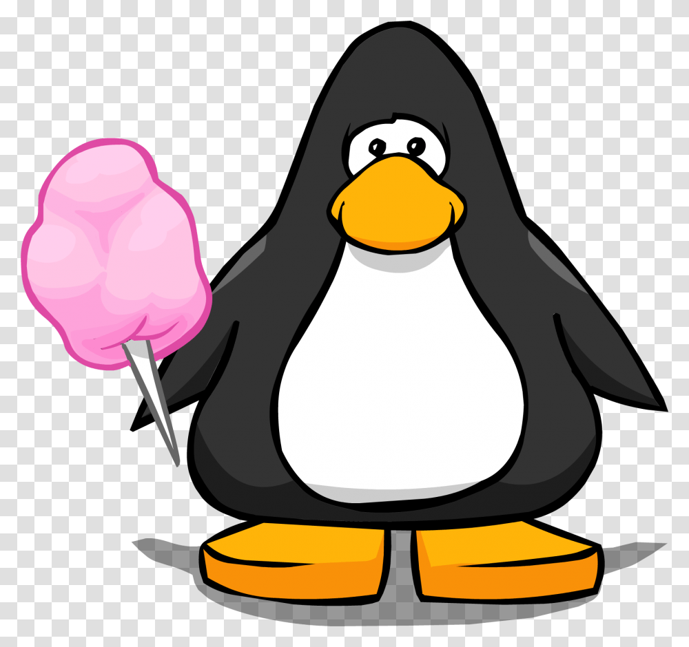 Pink Cotton Candy From A Player Card Penguin With A Top Hat, Bird, Animal, King Penguin Transparent Png