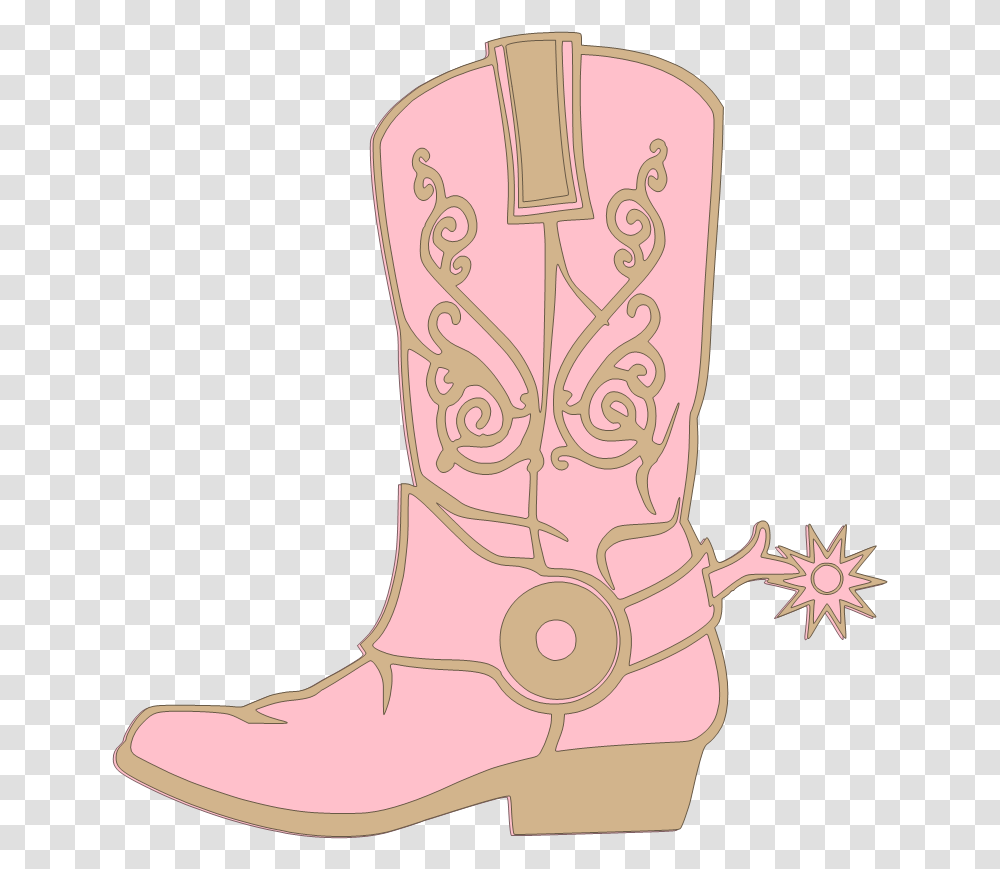 Pink Cowboy Boot Clipart, Apparel, Footwear Transparent Png