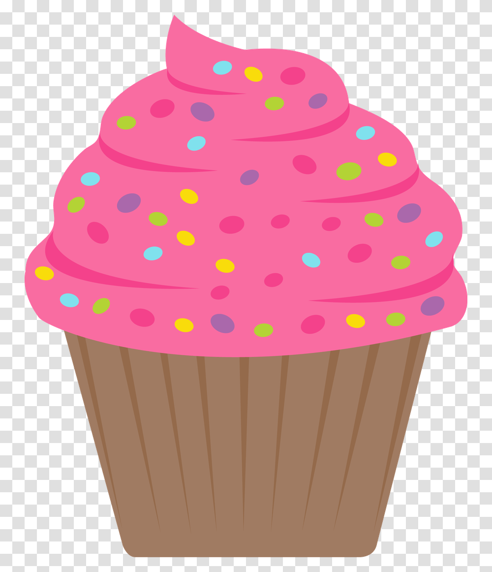 Pink Cupcake Clipart, Cream, Dessert, Food, Creme Transparent Png