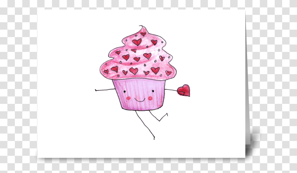 Pink Cupcake Valentine Greeting Card Ice Cream, Birthday Cake, Dessert, Food, Plot Transparent Png