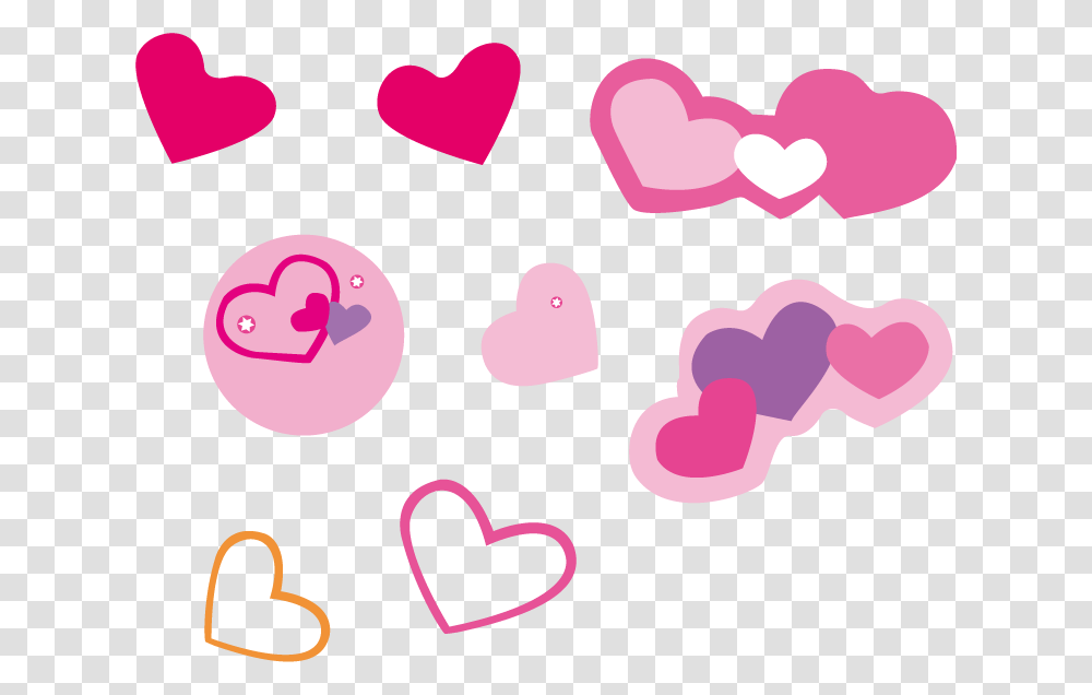 Pink Cute Love Heart Shaped Vector Material Cute Hearts Vector, Rubber Eraser Transparent Png