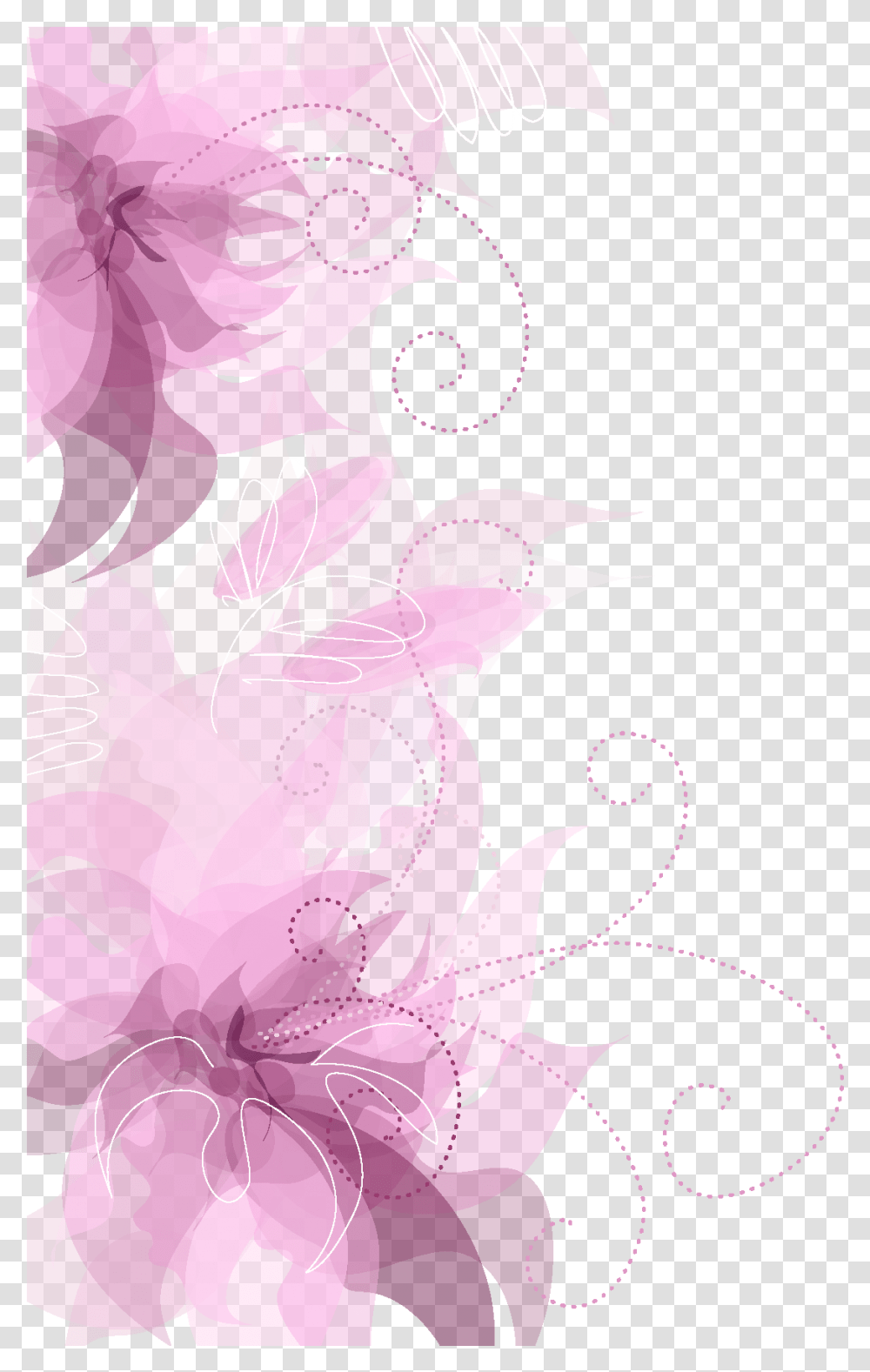 Pink Decorative Cute Flower Border Clip Art, Floral Design, Pattern, Poster Transparent Png
