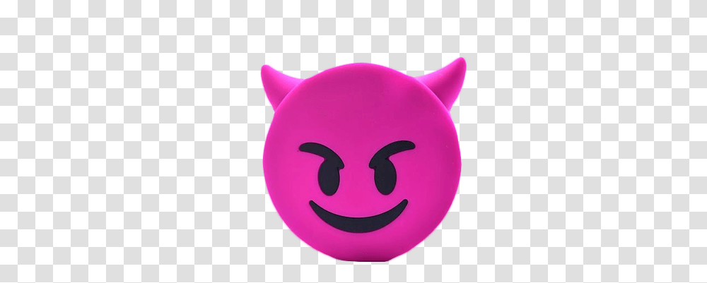 Pink Devil Emoji Power Bank 8800mah Naughty Icon, Piggy Bank, Logo, Symbol, Trademark Transparent Png