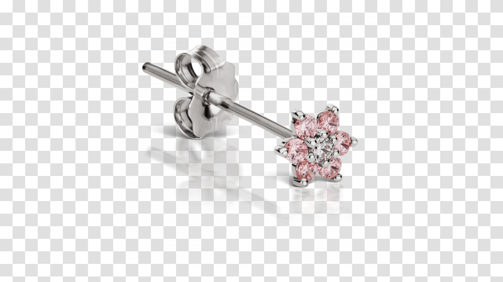 Pink Diamond Flower Earstud Maria Tash Earring, Hair Slide, Hammer, Tool, Smoke Pipe Transparent Png