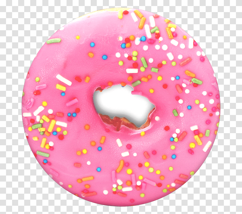 Pink Donut Popsockets Popgrip Pink Donut Popsocket, Pastry, Dessert, Food, Birthday Cake Transparent Png