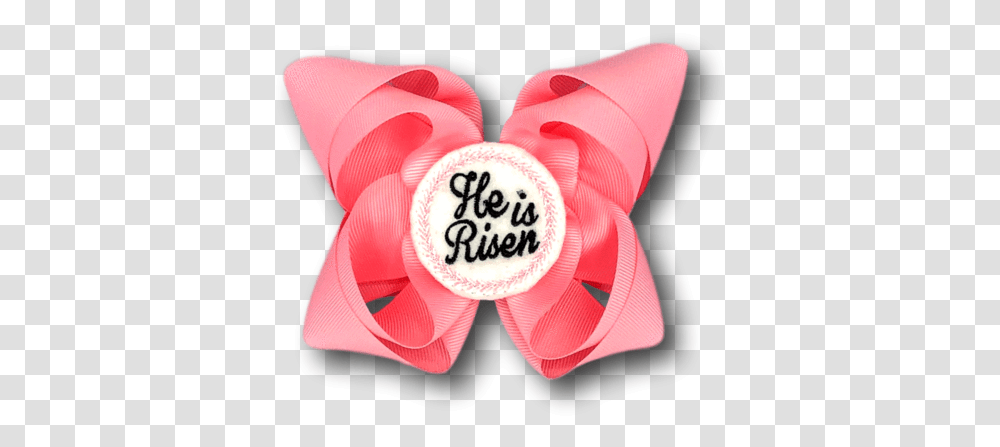 Pink Double With He Is Risen Bow, Heart, Text, Logo, Symbol Transparent Png