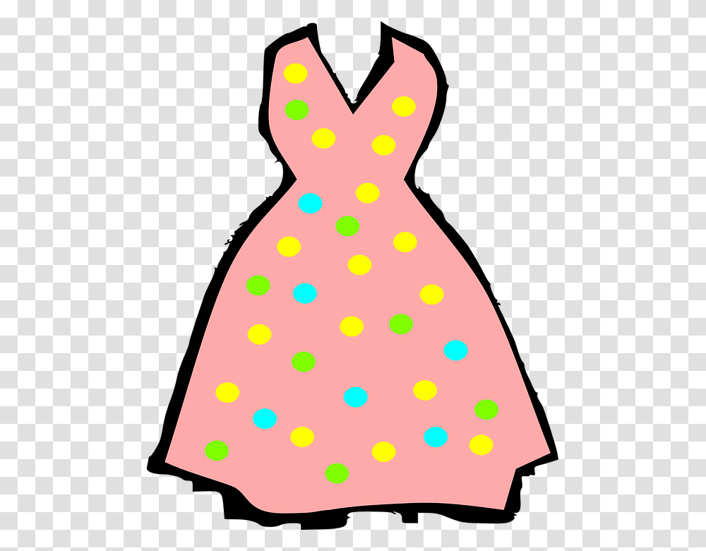Pink Dress Clipart Pink Clothing, Texture, Polka Dot Transparent Png