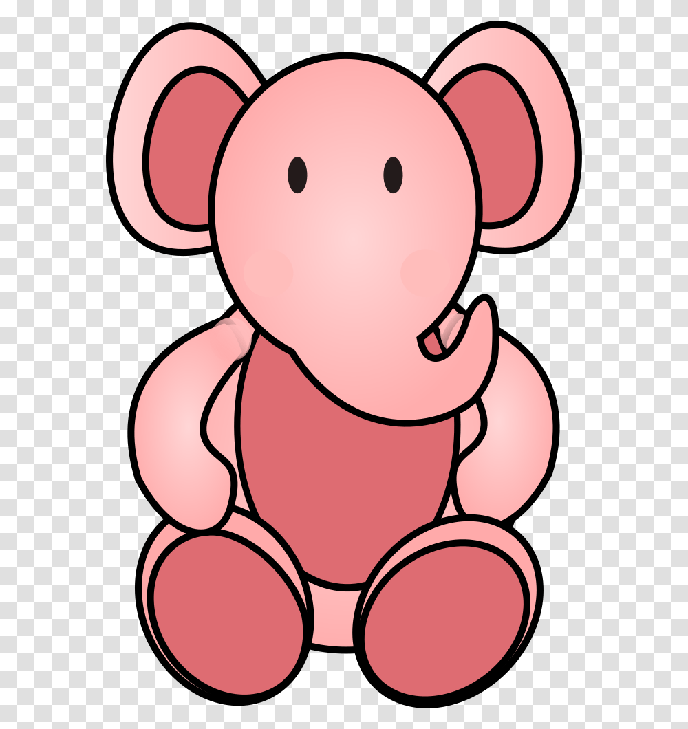 Pink Elephant Elephant Toy Clip Art, Giant Panda, Bear, Wildlife, Mammal Transparent Png