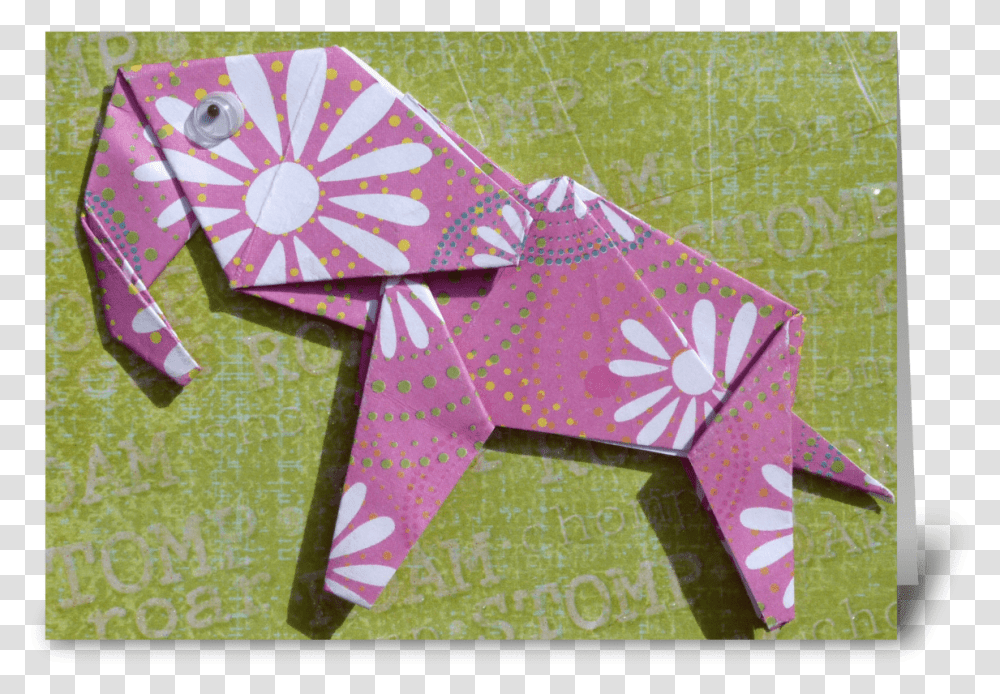 Pink Elephant Greeting Card Origami, Paper, Cross Transparent Png
