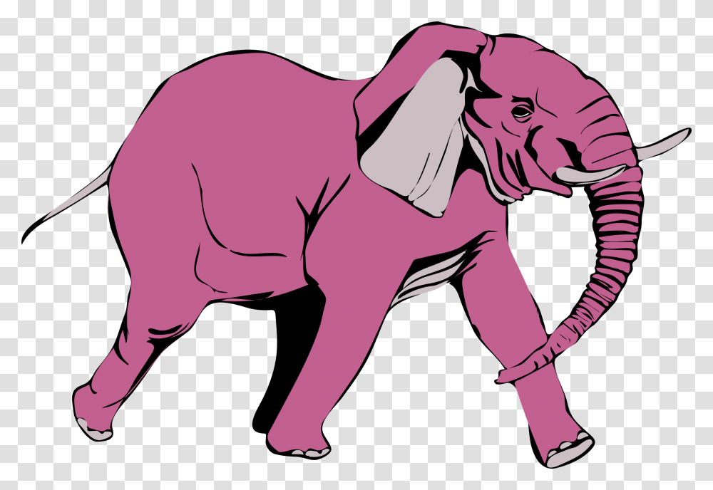 Pink Elephant On The Rampage Clip Arts Pink Elephants, Wildlife, Animal, Mammal, Crawling Transparent Png