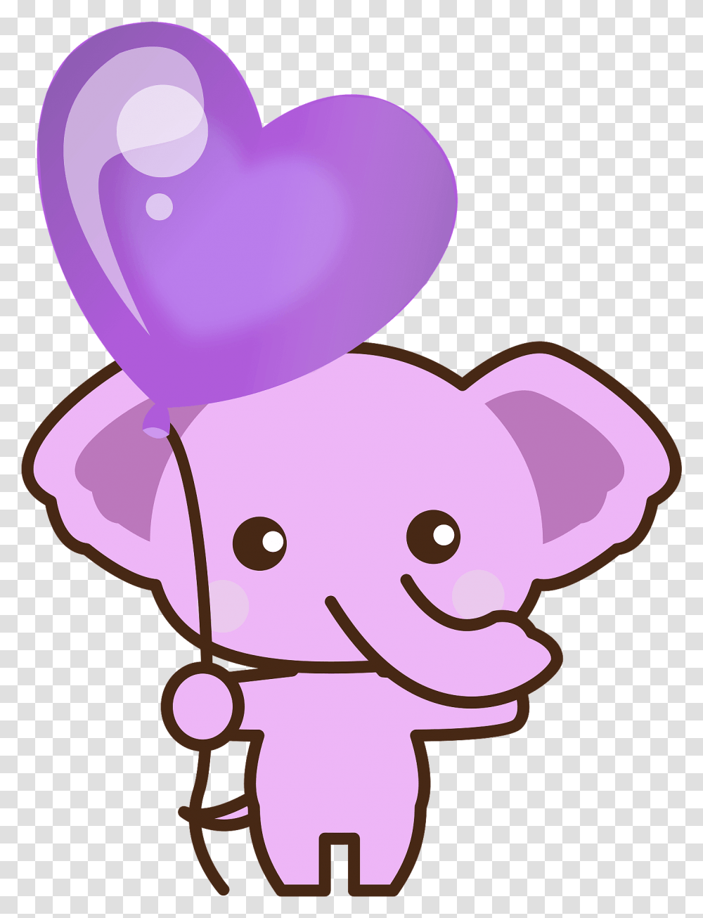 Pink Elephant With Heart Balloon Clipart Free Download Luftballons Clipart, Rattle Transparent Png