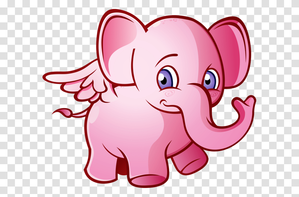 Pink Elephant With Wings, Animal, Mammal, Wildlife Transparent Png
