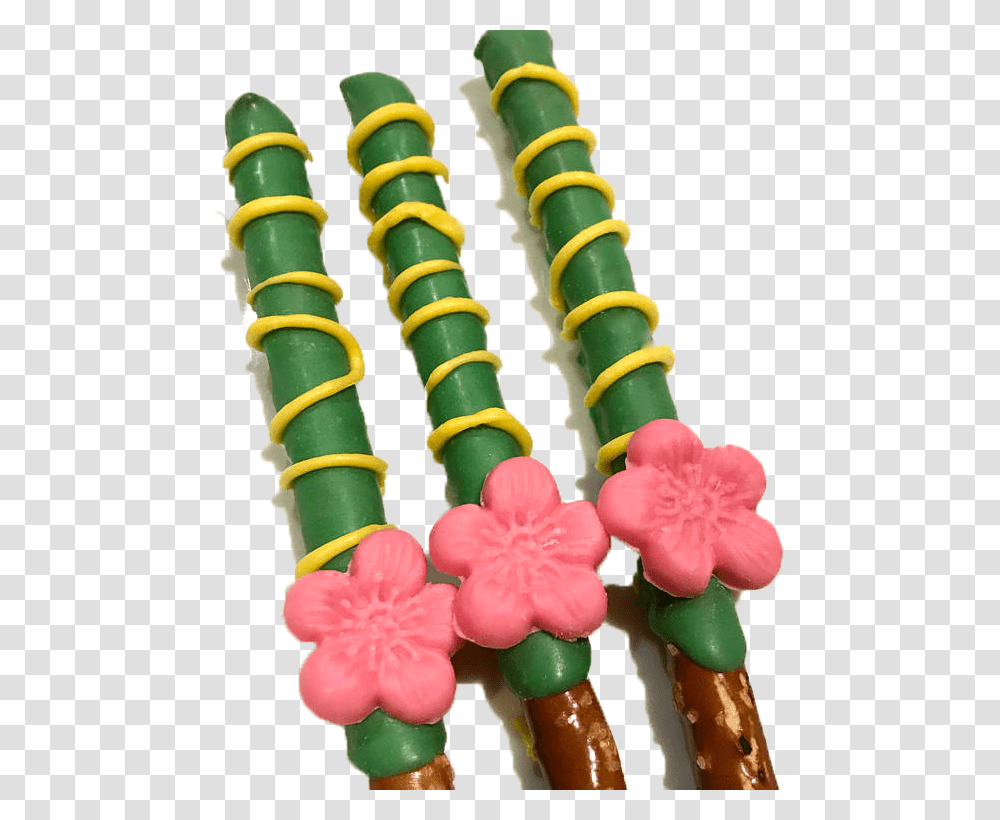 Pink Flamingo Chocolate Covered Pretzel Rods With Flower, Plant, Sweets, Food, Confectionery Transparent Png