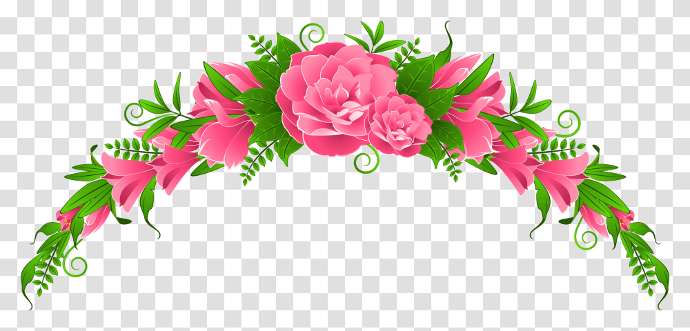 Pink Floral Border Photo Arts Flower Border, Plant, Graphics, Floral Design, Pattern Transparent Png