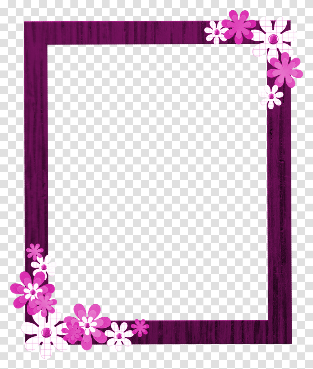 Pink Floral Border Picture Border Frame, Rug, Plant, Purple, Flower Transparent Png