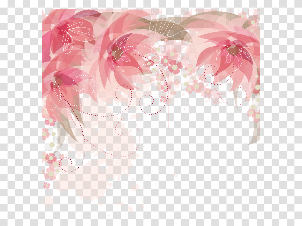 Pink Floral Border Vector, Floral Design, Pattern Transparent Png