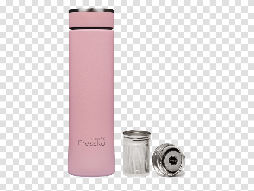 Pink Floss Coloured Flask Drink Bottle Tea Infuser Stainless Steel Bottle For Tea, Tin, Can, Cylinder, Aluminium Transparent Png