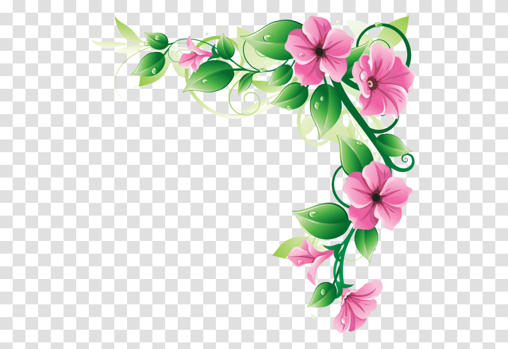 Pink Flower Border Clipart, Floral Design, Pattern Transparent Png