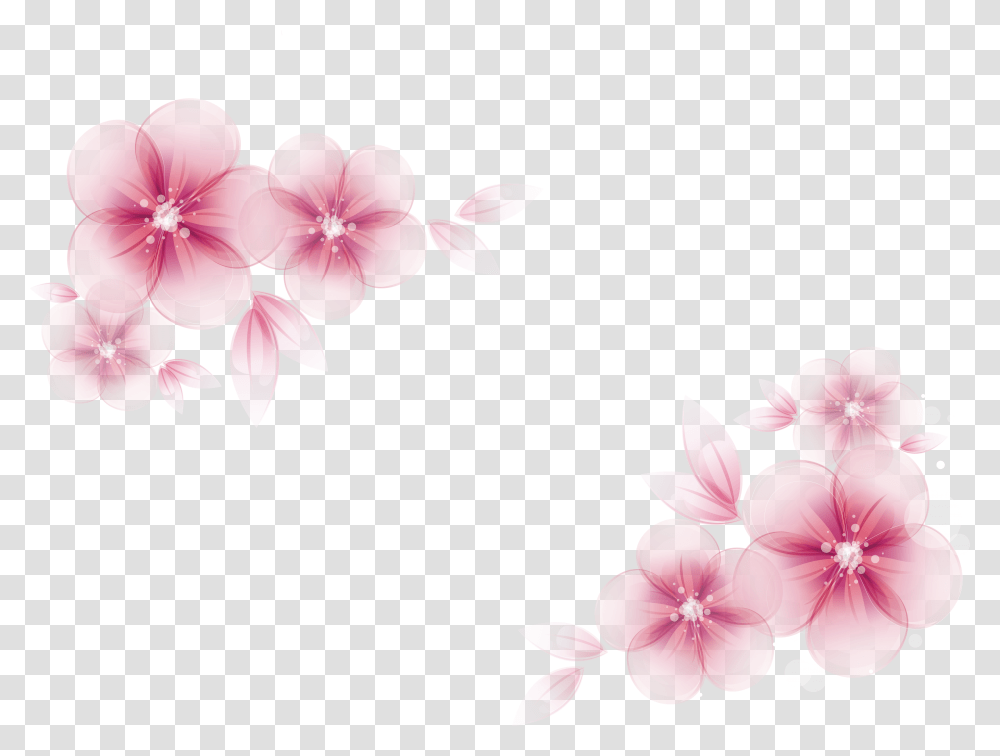 Pink Flower Border Vector Pink Flower Border, Plant, Floral Design Transparent Png