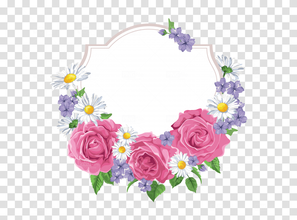 Pink Flower Corner Border, Floral Design, Pattern Transparent Png