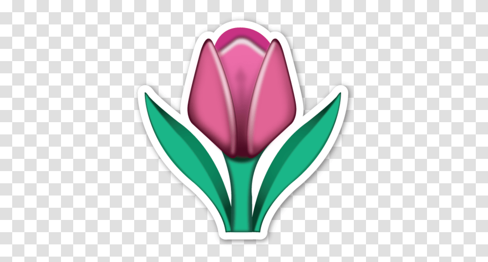 Pink Flower Emoji Picture 598846 Whatsapp Emoji De Flor, Plant, Blossom, Tulip, Light Transparent Png