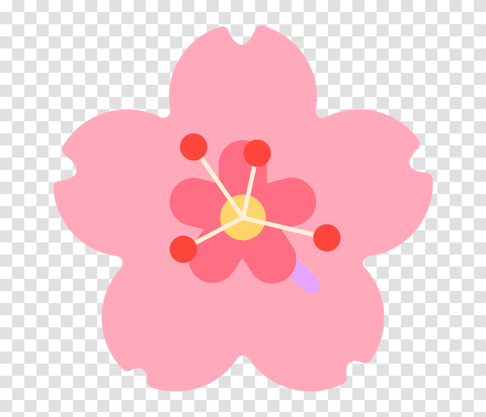 Pink Flower Emoji Pink Flower Emoji, Plant, Hibiscus, Blossom, Anther Transparent Png