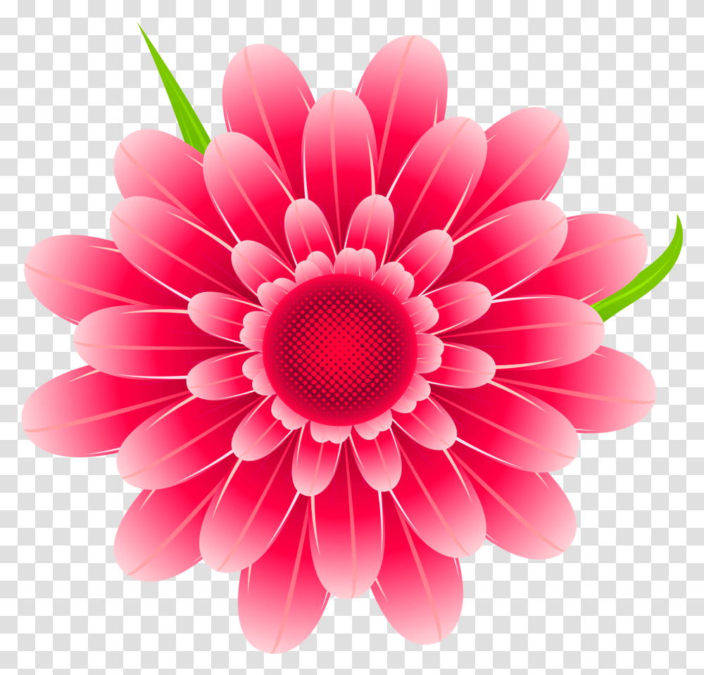 Pink Flower Free Download Searchpng Background Flower Clip Art, Plant, Dahlia, Blossom, Daisy Transparent Png