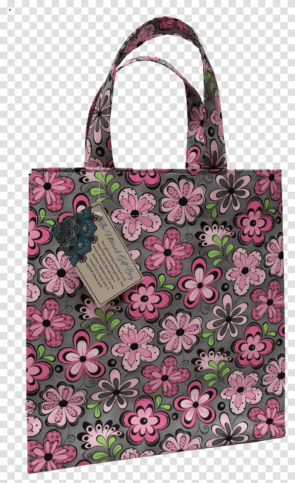 Pink Flower Gift Bag Tote Bag, Handbag, Accessories, Accessory, Purse Transparent Png