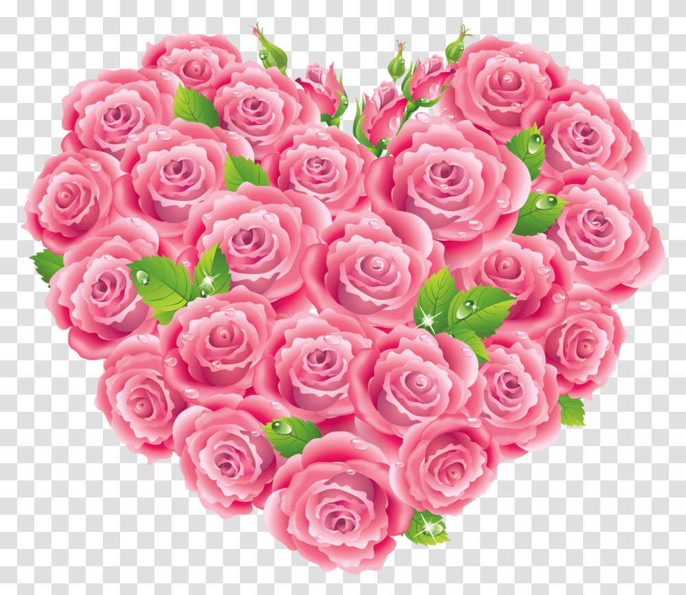 Pink Flower Heart, Plant, Rose, Blossom, Floral Design Transparent Png