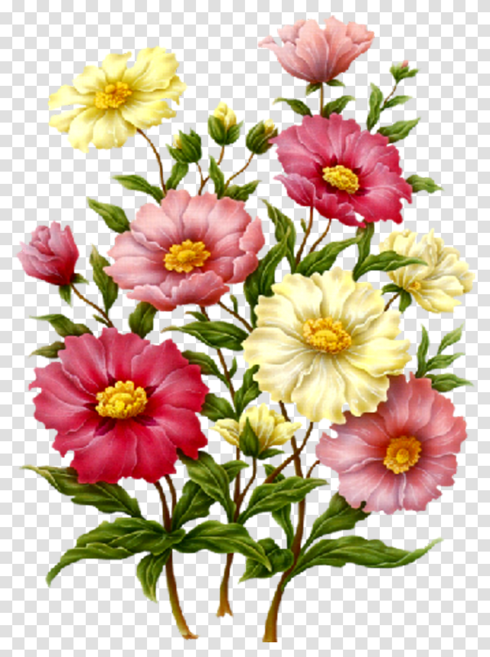Pink Flower Vine Download Decoupage Flower, Plant, Dahlia, Blossom, Petal Transparent Png