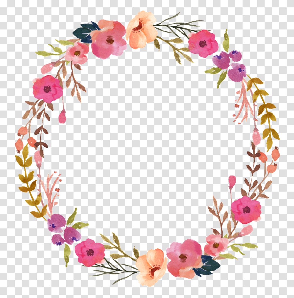 Pink Flower Wreath Background Flower Circle, Floral Design, Pattern, Graphics, Art Transparent Png