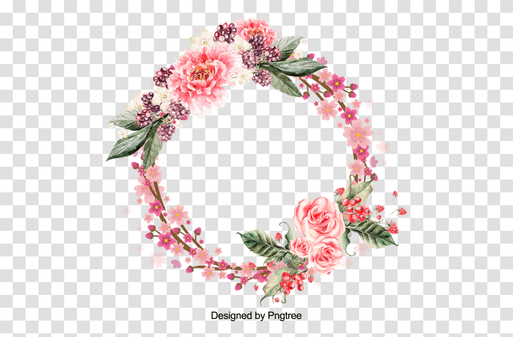 Pink Flower Wreath, Plant, Blossom, Floral Design, Pattern Transparent Png
