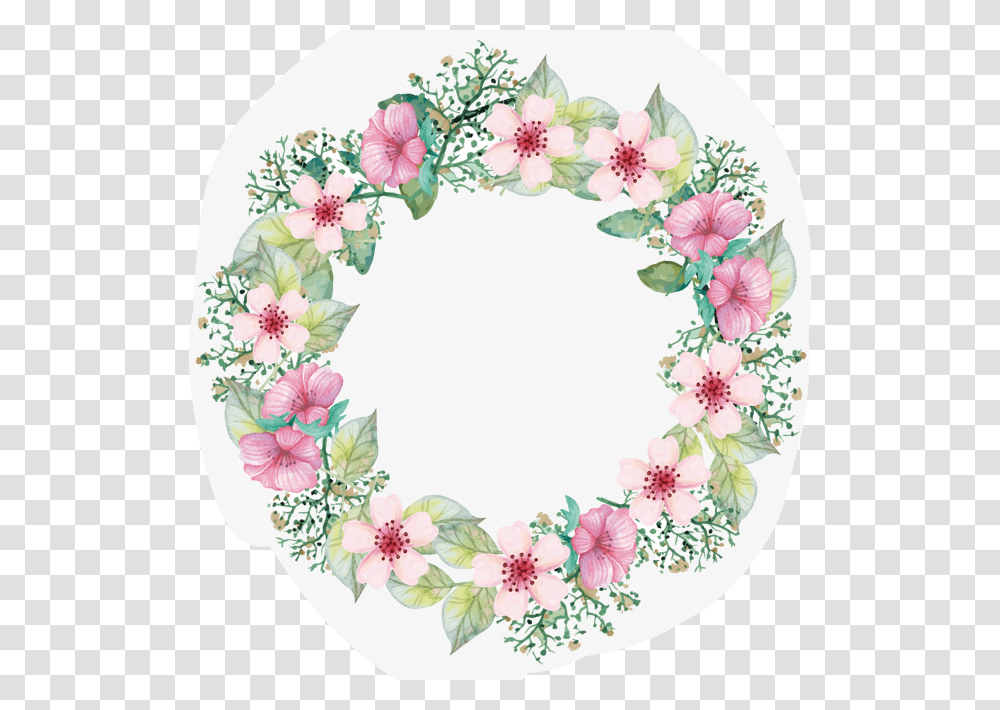 Pink Flower Wreath Vector, Floral Design, Pattern Transparent Png