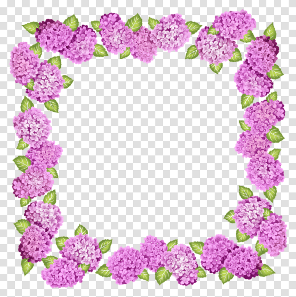 Pink Flowers Flower Frame Frames Border Borders Frame Border For Flower, Wreath, Plant, Blossom, Petal Transparent Png