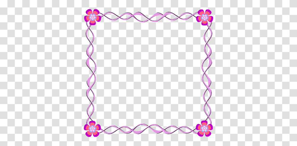 Pink Flowers Frame Border Design Bordersframes, Chain, Fence, Pattern, Purple Transparent Png