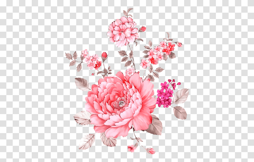 Pink Flowers Pink Flower Overlays, Plant, Blossom, Floral Design, Pattern Transparent Png