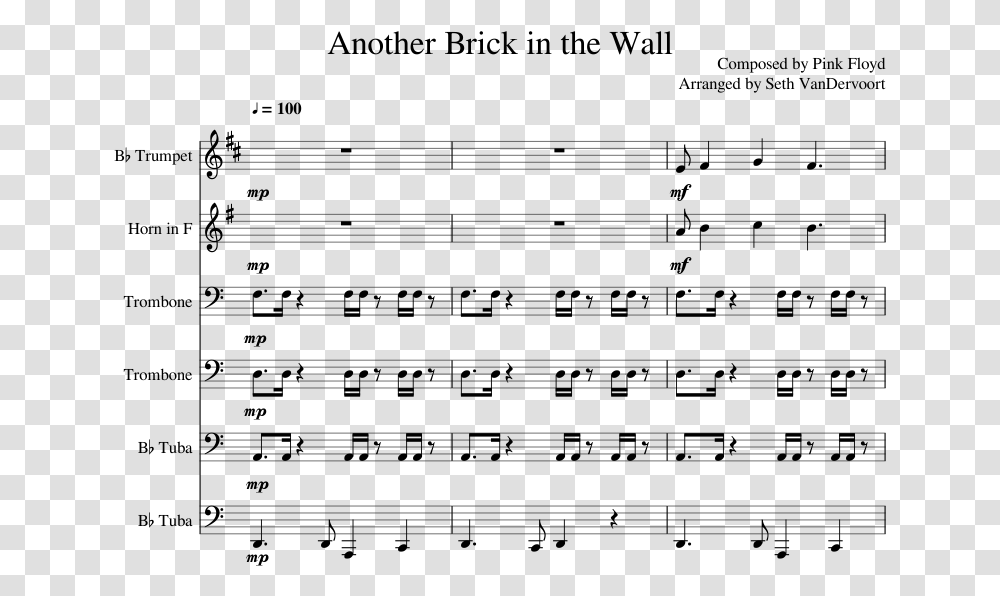Pink Floyd Brick In The Wall Another Brick In The Wall Violin Partitura, Gray, World Of Warcraft, Halo Transparent Png