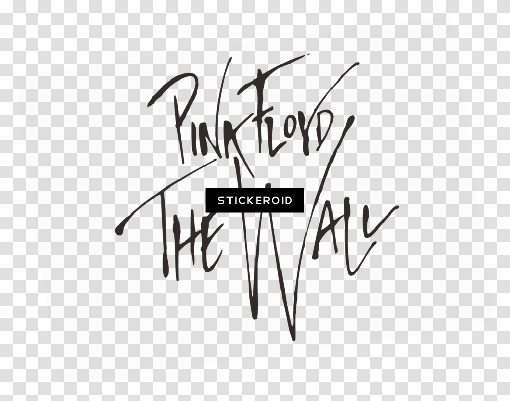 Pink Floyd Dark Side Of The Moon Pink Floyd The Wall Logo, Handwriting, Calligraphy, Blackboard Transparent Png
