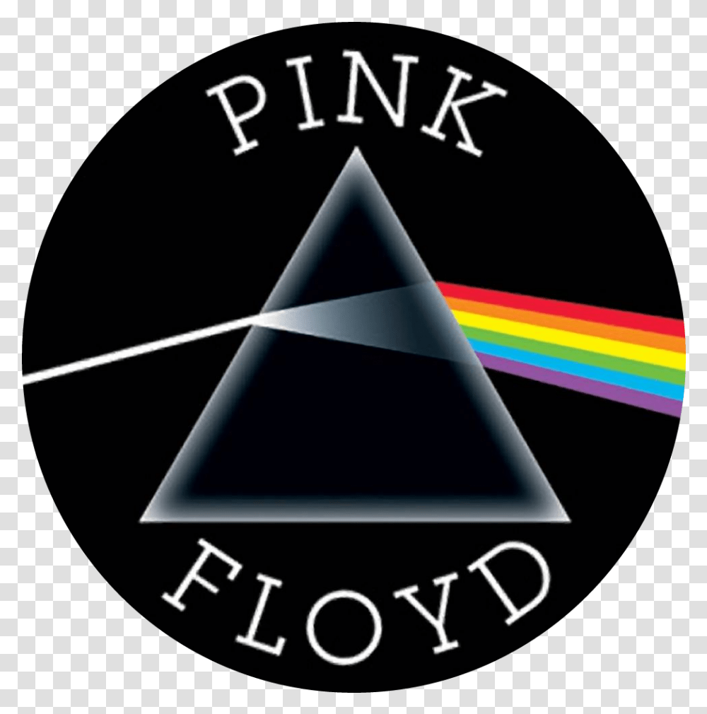 Pink Floyd The Dark Side Of The Moon Button Clipart Pink Floyd Band Logo, Triangle, Light Transparent Png