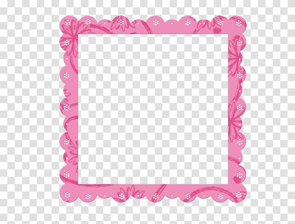 Pink Frame With Flowers Gallery, Diaper, Mirror, Crib, Furniture Transparent Png