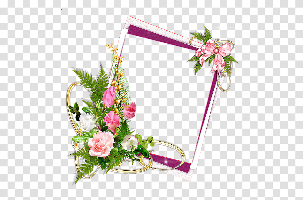 Pink Frame With White Roses Flower Frames, Plant, Blossom, Flower Arrangement, Floral Design Transparent Png