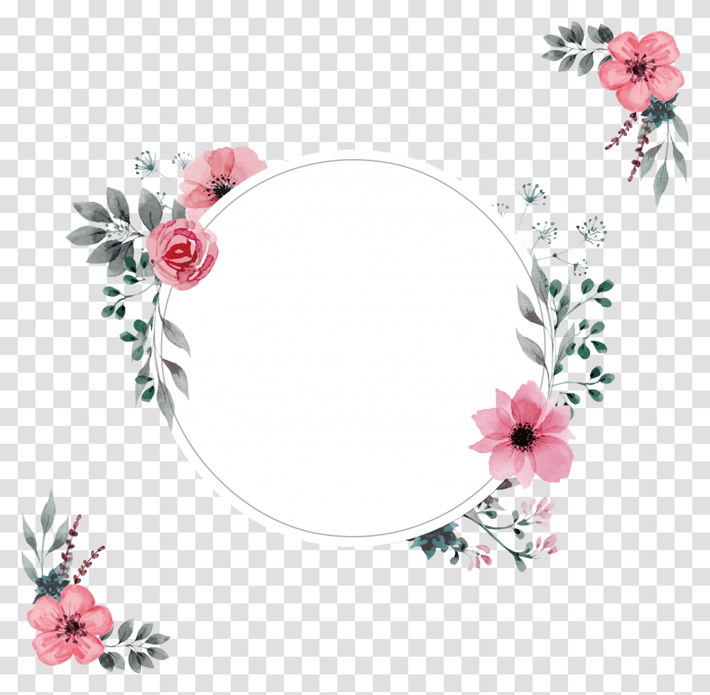 Pink Frames, Floral Design, Pattern Transparent Png
