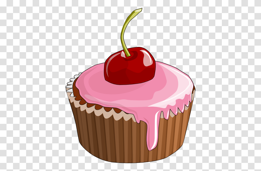 Pink Frosted Cupcake Clip Art, Cream, Dessert, Food, Creme Transparent Png