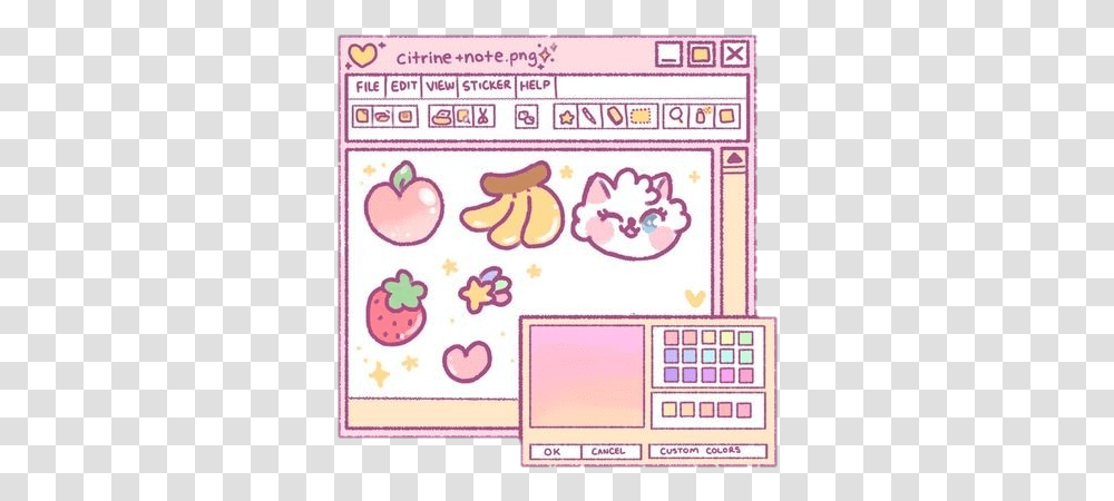 Pink Fruits Overlay Paint Frame Pastel Tumblr Frame Paint Aesthetic, Word, Label, Alphabet Transparent Png